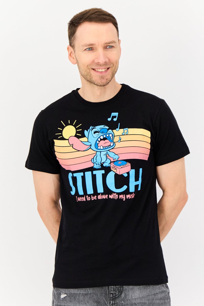 Funko تي شيرت رجالي بأكمام قصيرة وياقة دائرية بطباعة جرافيك، أسود - Image 1