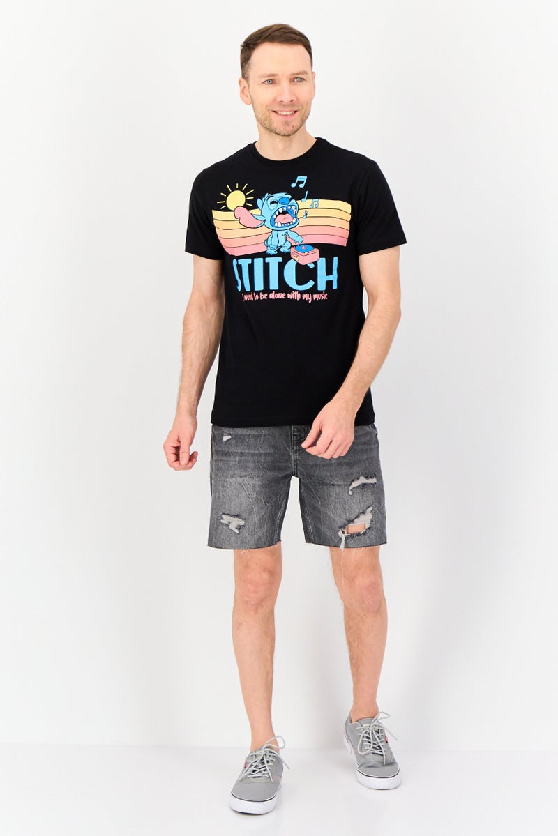 Funko تي شيرت رجالي بأكمام قصيرة وياقة دائرية بطباعة جرافيك، أسود - Image 3