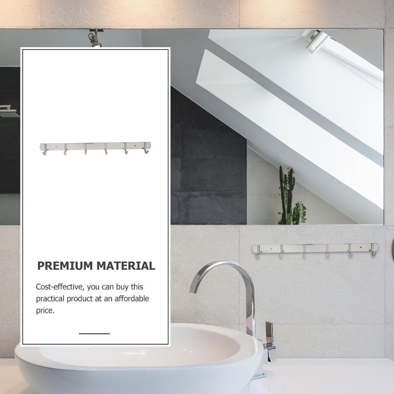 TIDTALEO 304 Stainless Steel Punch-Free Clothes Hook, Heavy-Duty Wall-Mounted Towel and Robe Hook for Bathroom and Toilet, 6-Hook Rack Household Accessory - Image 4