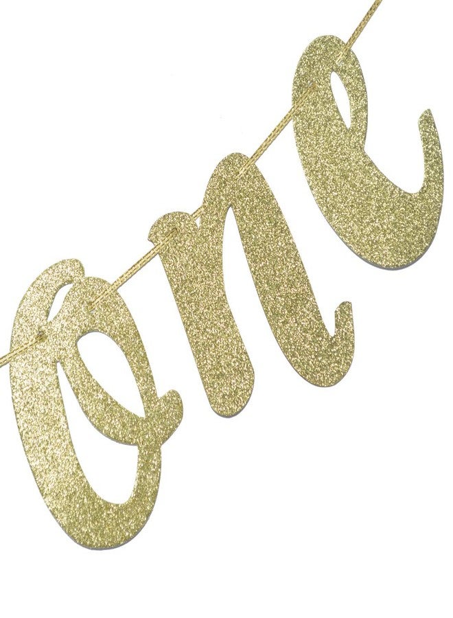 FOZEE We Are One with Crown Gold Glitter Banner for Twins' 1st Birthday Party Decorations(Gold) - Image 4