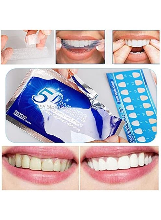 5دي شرائط تبييض الأسنان  لا تحتوي على مواد ضارة للاستخدام المنزلي الفعال، 15 كيس، 30 قطعة - Image 4