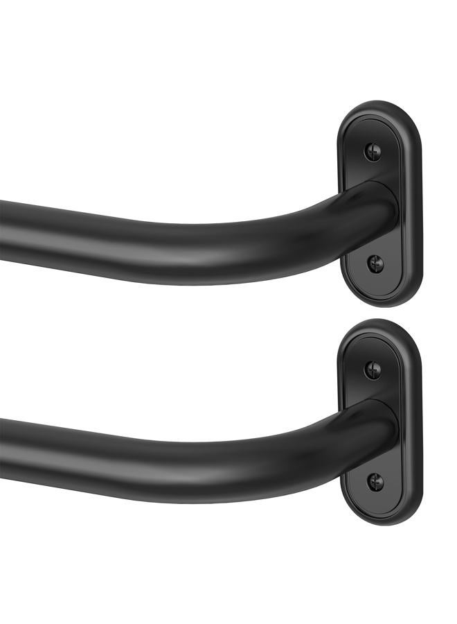 Wolistsa 2 Pack Wrap Around Black Curtain Rod, Ceiling Blackout Curtain Rods for Windows 48 to 84 Inch, 1" Adjustable Curved Matel Bedroom Outdoor Window Treatment Rods with Aluminium Finial - Image 1