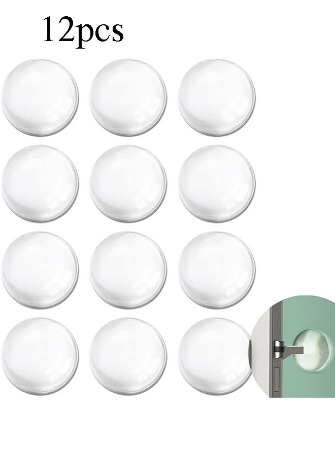 YJ 12 Pack Door Handle Wall Protector, Clear Wall Bumper Protector Reusable, Self Adhesive Door Knob Wall Shield to Prevent Noise and Wall Damage (Clear) - Image 1