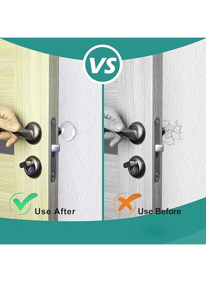 YJ 12 Pack Door Handle Wall Protector, Clear Wall Bumper Protector Reusable, Self Adhesive Door Knob Wall Shield to Prevent Noise and Wall Damage (Clear) - Image 2