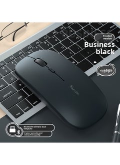 Bluetooth Wireless Mouse Rechargeable Mute Silent Notebook Desktop Home Office Game Unlimited 2.4g Mouse-Specifications:[Bluetooth Dual Template/2.4g + Bluetooth] Business Black-Mute Button-DPI Adjustment-Intelligent Sleep