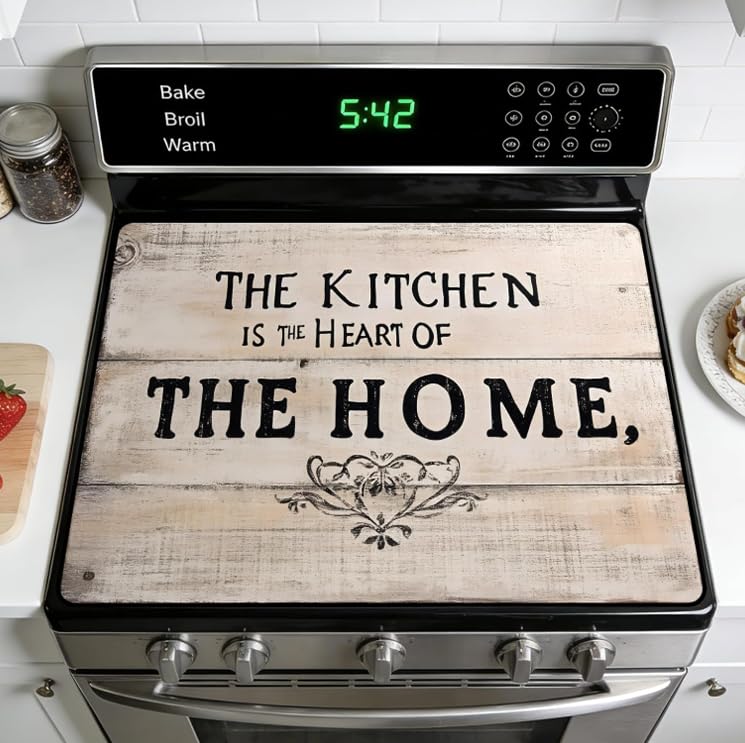 AOHMPT Stove Top Cover for Electric Stoves AllinOne HeatResistant Protector Mat NonSlip Kitchen Counter Mat 28x20 - Image 1
