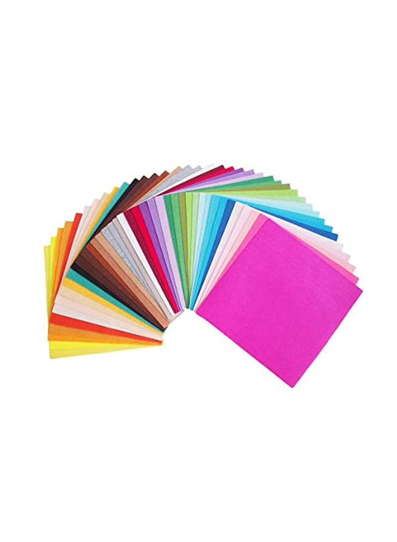 SOLARAE Felt Fabric Sheets, Arts Crafts Assorted Colors Squares Textile Fabrics DIY Craftwork for Felt Flowers Felt Coasters Felt Jewelry Felt Stickers 40pcs - Image 1