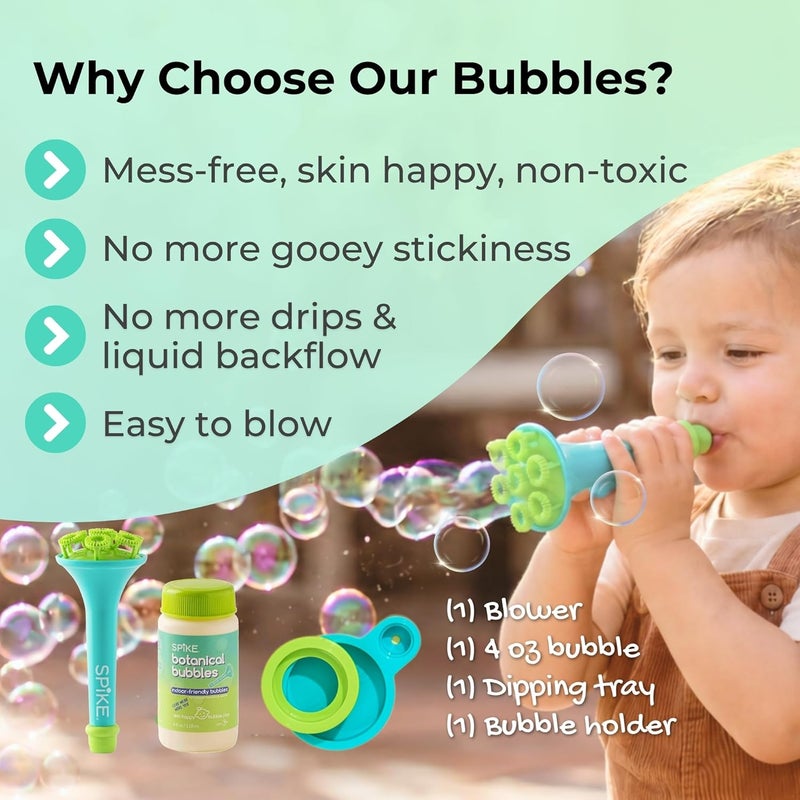 Spike Innobaby Bubble Blower with Mess Free Botanical Bubbles and Dipping Tray - Magic Wand Blows Oodles of Bubbles Without The Mess - Recommended for Speech, Visual & Motor Development - Image 3