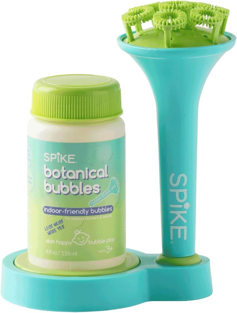 Spike Innobaby Bubble Blower with Mess Free Botanical Bubbles and Dipping Tray - Magic Wand Blows Oodles of Bubbles Without The Mess - Recommended for Speech, Visual & Motor Development - Image 1