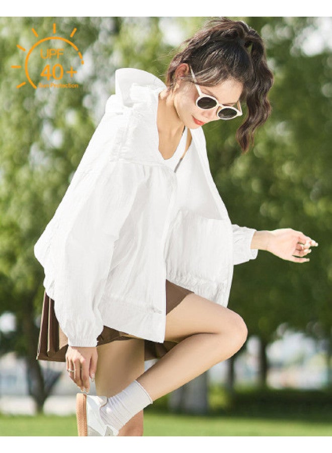 TonLion Women's Summer Hooded Jacket With Diagonal Front, Sun Protection Top, Korean Style Simple & Youthful, Versatile & Chic - Image 1