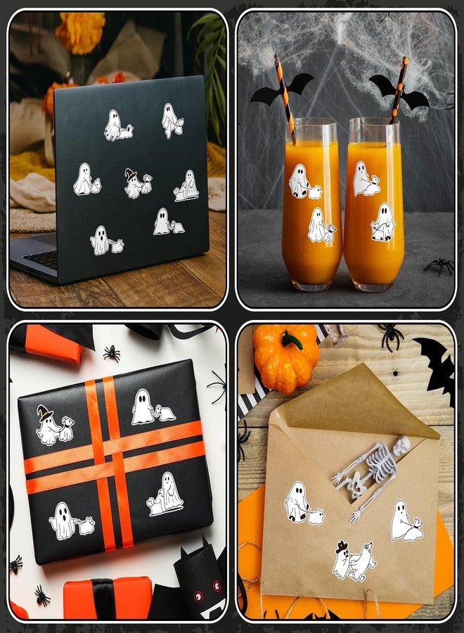 Eartim 1000pcs Ghost Walking Dog Sticker Rolls, 14 Designs Cartoon Little Boo with Cute Dog Halloween Waterproof Self-Adhesive Sticker Decorative Decals for Halloween Party Favor Supplies - Image 5