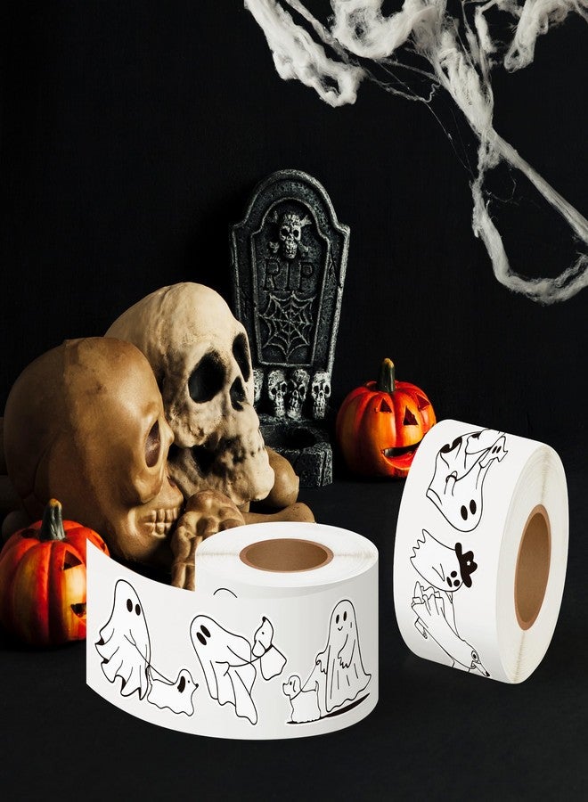 Eartim 1000pcs Ghost Walking Dog Sticker Rolls, 14 Designs Cartoon Little Boo with Cute Dog Halloween Waterproof Self-Adhesive Sticker Decorative Decals for Halloween Party Favor Supplies - Image 3