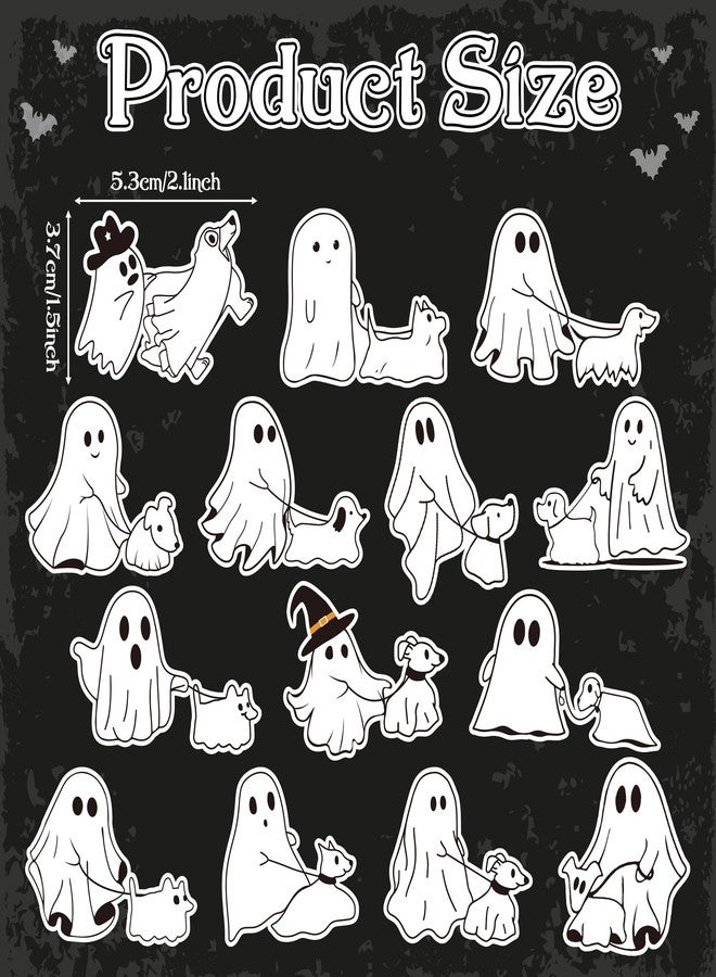 Eartim 1000pcs Ghost Walking Dog Sticker Rolls, 14 Designs Cartoon Little Boo with Cute Dog Halloween Waterproof Self-Adhesive Sticker Decorative Decals for Halloween Party Favor Supplies - Image 2