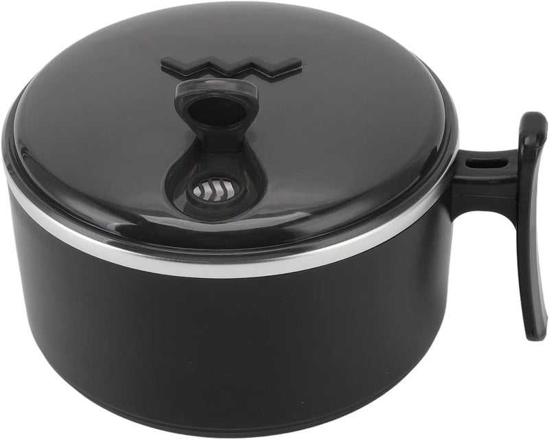 Ramen Cooker, Stainless Steel Insulated Large Capacity with Lids Stand Design Ramen Noodles Bowl Ramen Bowl for Apartment Home Office Lunch (Black) - Image 5