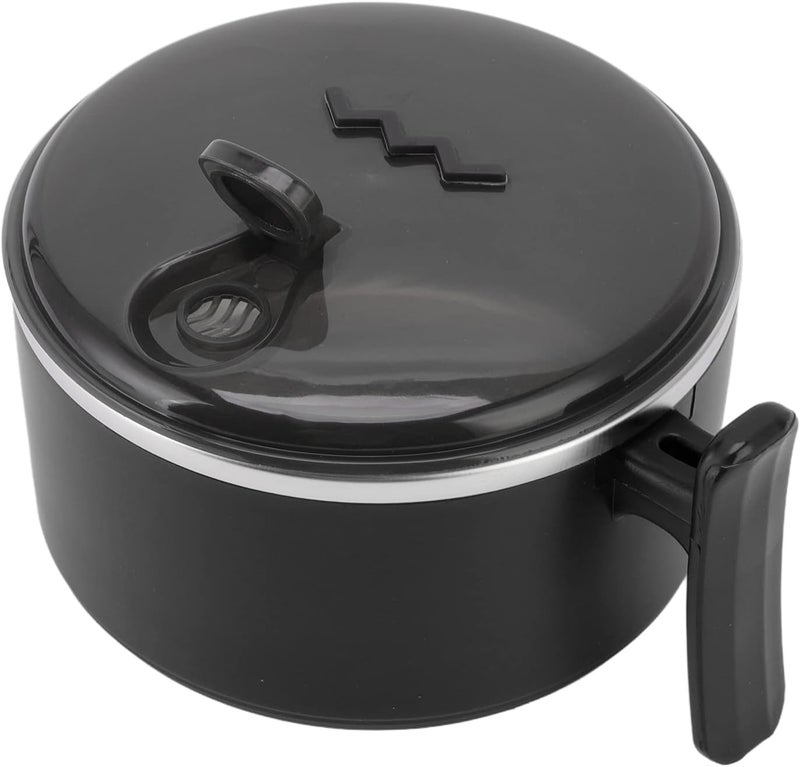 Ramen Cooker, Stainless Steel Insulated Large Capacity with Lids Stand Design Ramen Noodles Bowl Ramen Bowl for Apartment Home Office Lunch (Black) - Image 3