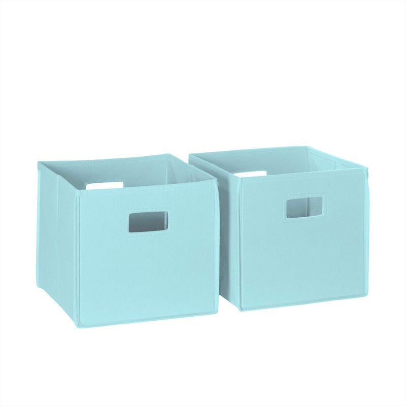 RiverRidge 2 Pc Folding Storage Bin Set  Aqua