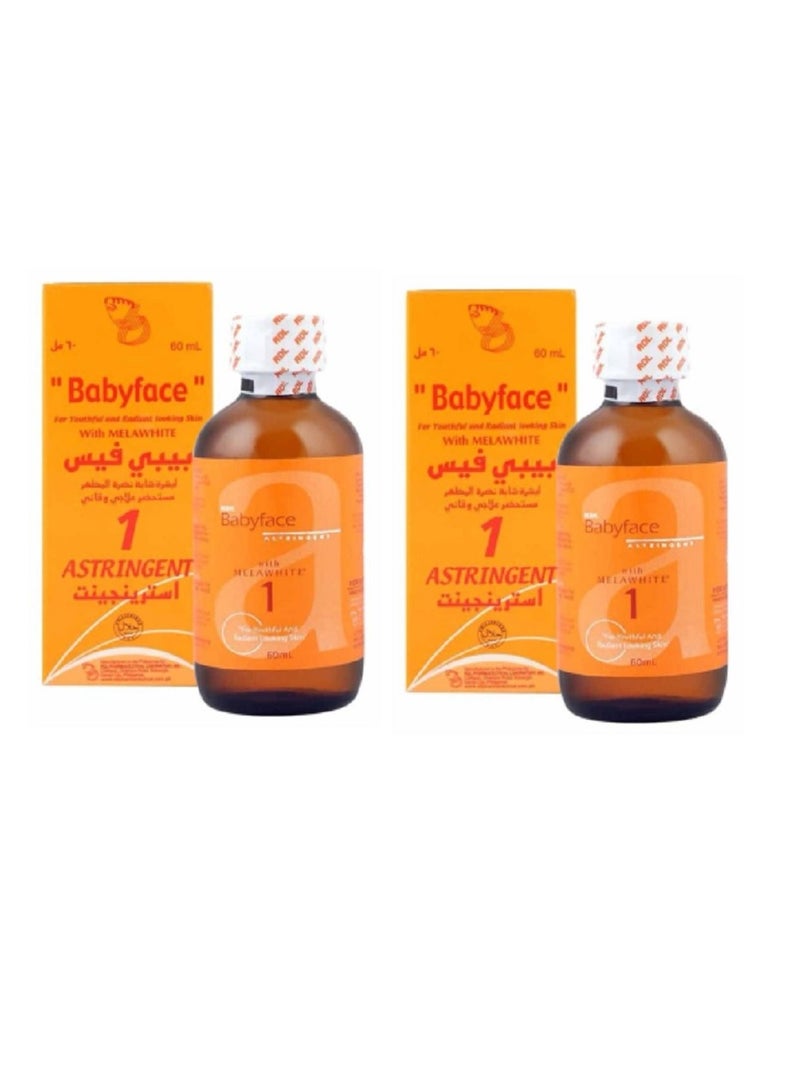 Babyface Astringent With Melawhite Multicolour 60ml 2Pcs
