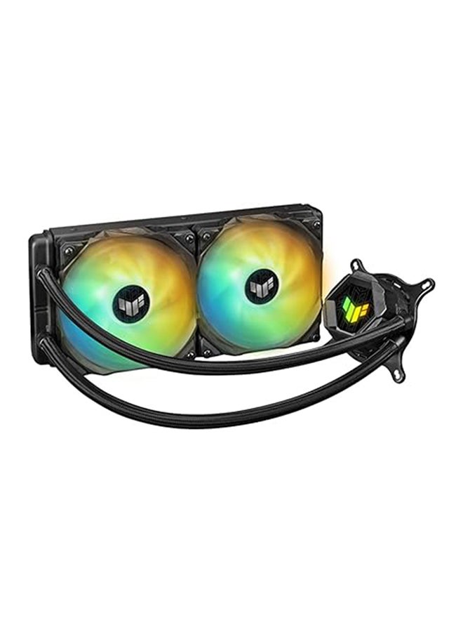 ASUS TUF Gaming LC II 240 ARGB Liquid Cooler With Aura Sync, 240MM Radiator, 2*120MM TUF ARGB Fans, Reinforced 400MM Tubing, Decoupled Low-Noise Pump With Cover, Black 90RC00U1-M0UAY0 Black - Image 1