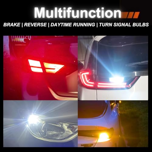 SEALIGHT LED Backup Reverse Light Bulb, 3157 LED Bulb White, 6000K 3000Lm Super Bright, With Projector Lens, LED Brake Parking Light, 3156 3056 3457 4157 3157NA Plug N Play, Pack of 2 - Image 3