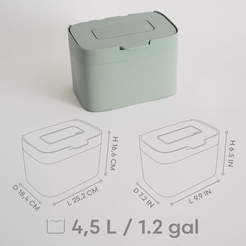 KAZAI. Compost Bin Kitchen 'Elin' | 1.2 GAL / 4.5L Countertop Compost Bin with Lid & Carbon Filter | Odor-Free, Dishwasher Safe, with Inner Bucket | Small Indoor Kitchen Composter | Sage-Green - Image 2