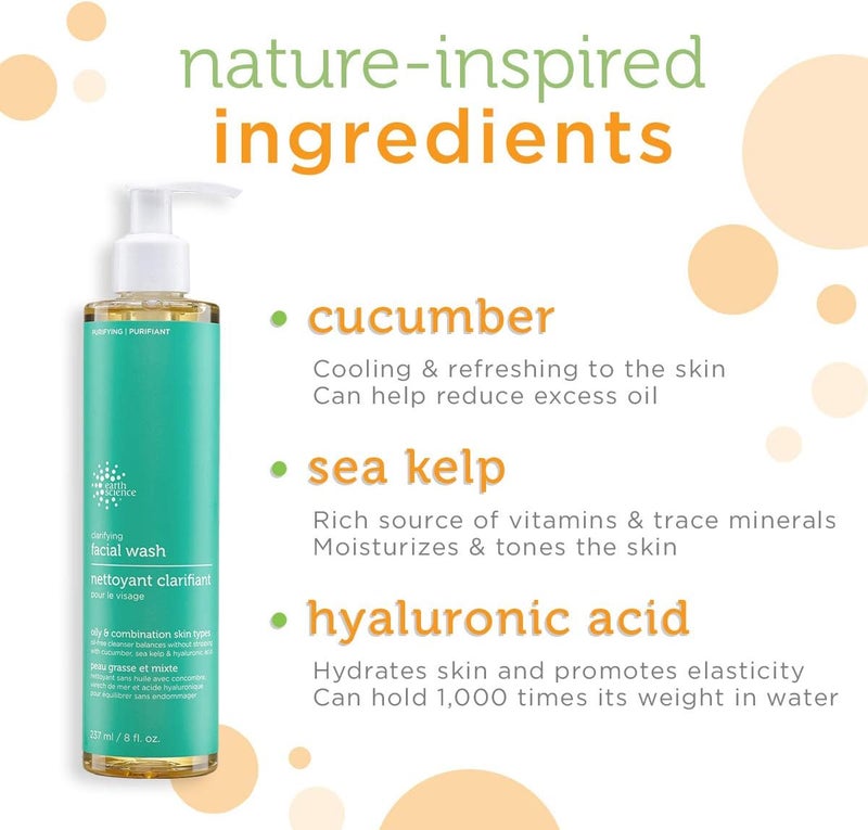 Earth Science Gentle Clarifying Facial Wash for Oily and Combination Skin Types - 2 Pack (8 fl. oz. each) - Image 3