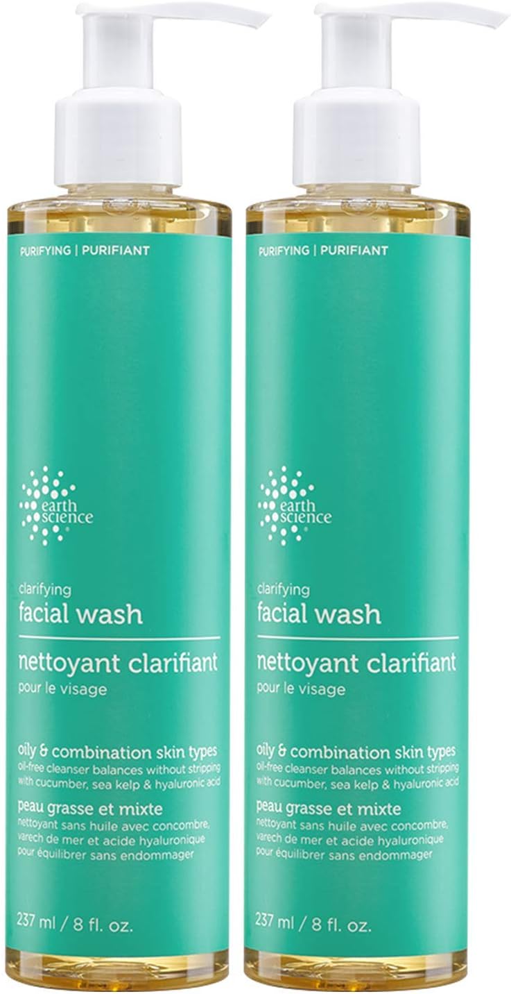Earth Science Gentle Clarifying Facial Wash for Oily and Combination Skin Types - 2 Pack (8 fl. oz. each) - Image 1