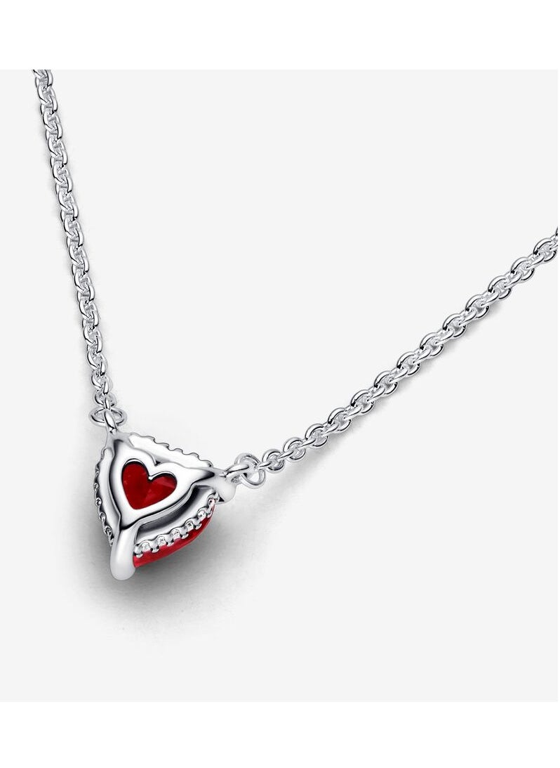 Pandora Violet Pandora Timeless Sterling Silver Sparkling Heart Halo Pendant Collier Necklace for Women 45cm 392542C01  - Image 4