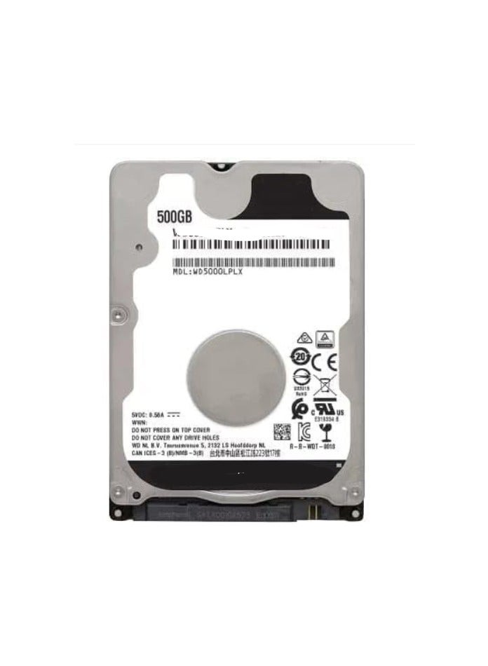 Slim 2.5-Inch SATA Internal Hard Drive 500GB – Black, Reliable Storage for Laptops