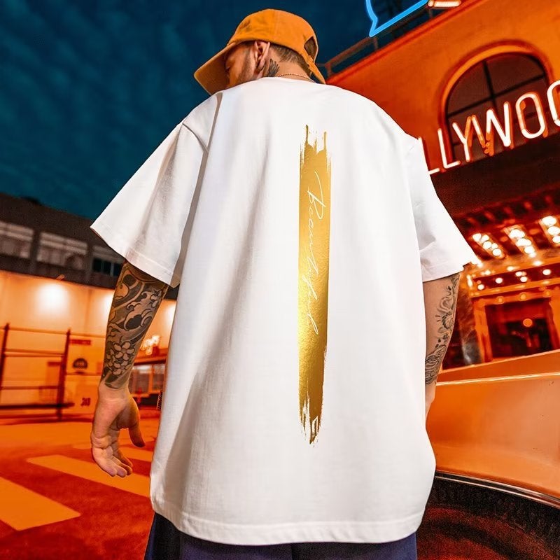 American Retro Trendyy Brand Stamping Short-Sleeved Men'S Loose Trendyy Large Size Plus Fat Enlarged National Trend Half-Sleeved High Street T-Shirt 8Xl - Image 3