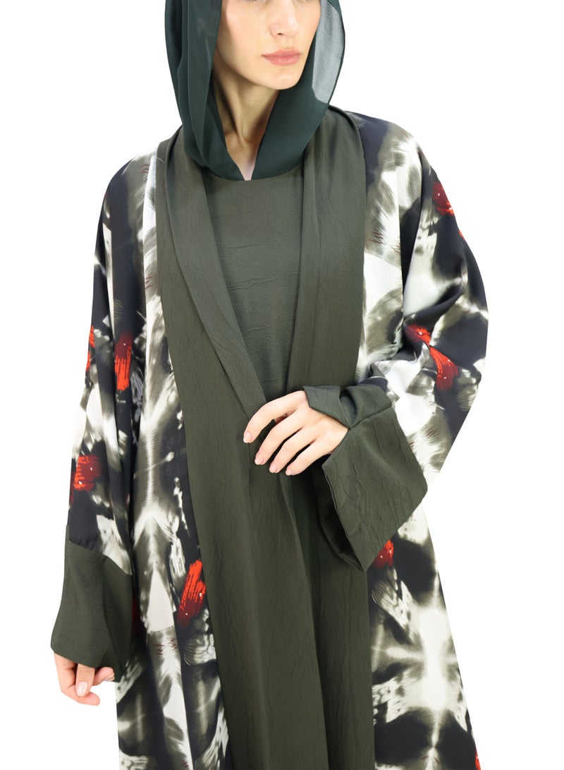 THE MODEST FACTORY Elegant chiffon self textured Abaya - Image 1