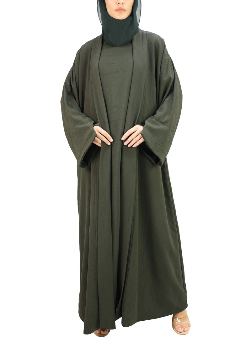 THE MODEST FACTORY Elegant chiffon self textured Abaya - Image 2