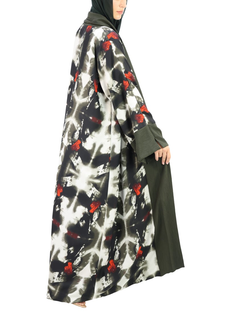 THE MODEST FACTORY Elegant chiffon self textured Abaya - Image 4