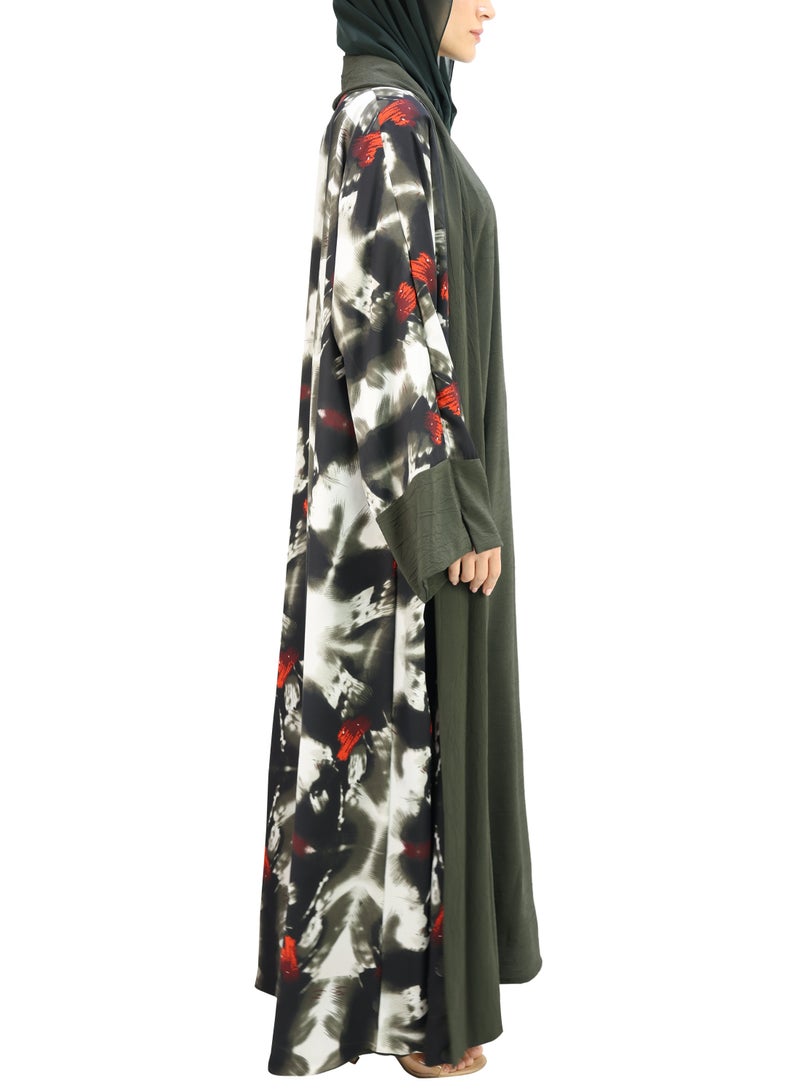 THE MODEST FACTORY Elegant chiffon self textured Abaya - Image 5