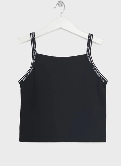 Calvin Klein Jeans Youth Logo Tape Strap Top