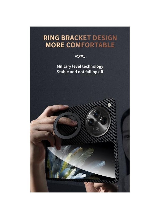 OPPO Find N3 5G/ OnePlus Open case Shockproof Carbon Fiber phone Cases Camera Lens Stand Magnetic Wireless Charge Shell back Cover