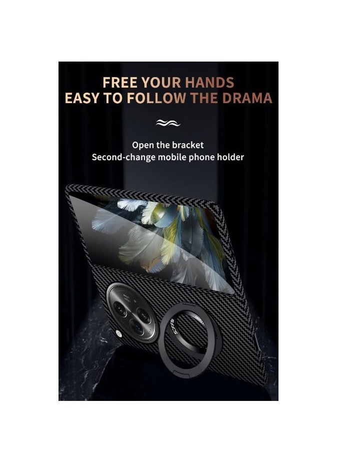 OPPO Find N3 5G/ OnePlus Open case Shockproof Carbon Fiber phone Cases Camera Lens Stand Magnetic Wireless Charge Shell back Cover