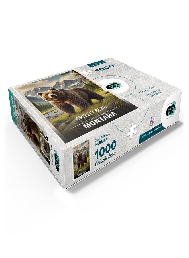 MyPuzzle.com MyPuzzle Montana, Grizzly Bear: State Animals Series - Premium 1000 Piece Jigsaw Puzzle for Adults - Image 3