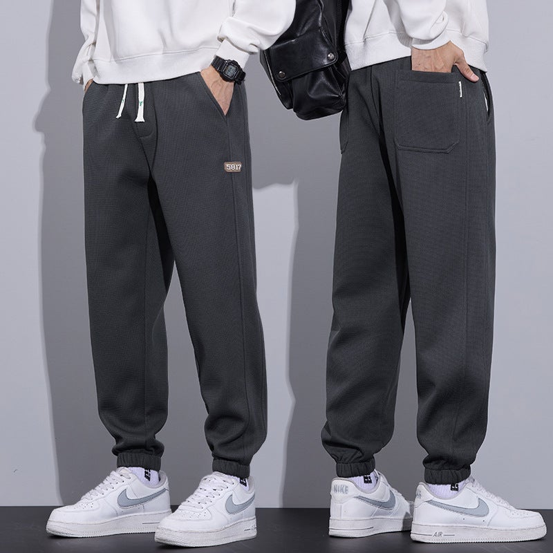 Boys' Fleece-Lined Pants 2024 Fashion Brand New Men'S Sports Casual Pants Loose Warm Pants - Image 1