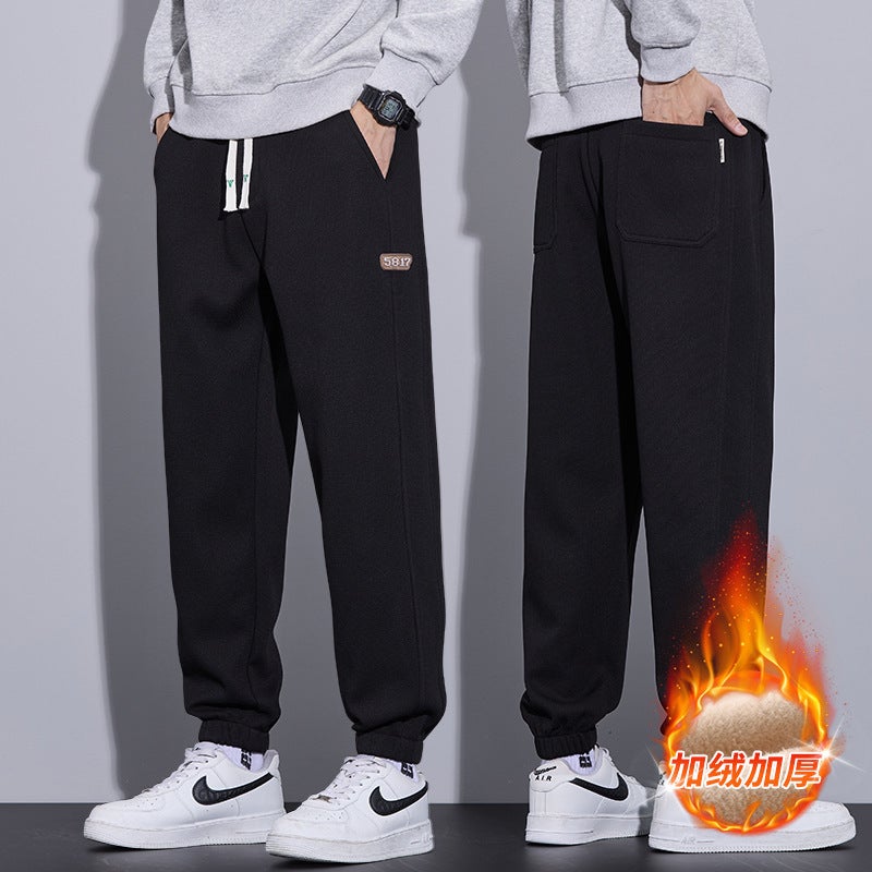 Boys' Fleece-Lined Pants 2024 Fashion Brand New Men'S Sports Casual Pants Loose Warm Pants - Image 3