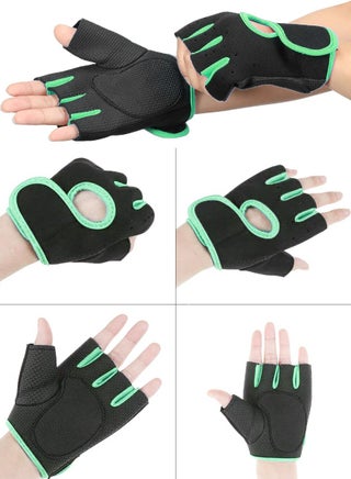 Workout Glove Set for Sports, Lifting Weights, Gym Excercise, Home Workouts And Fashion, Open Finger Gloves Pair With Full Palm Protection, Textured Non Slip Grip, Wrist Support for Men And Women - view 5