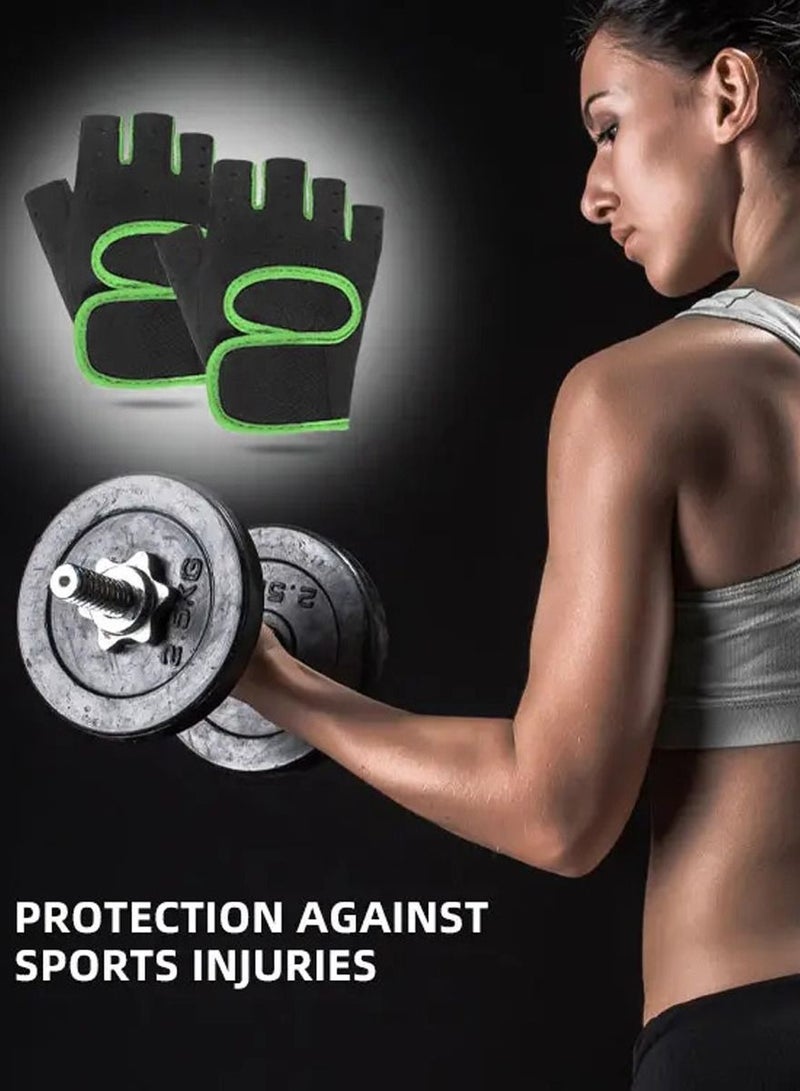 سبورت مجموعة قفاز التمارين الرياضية ورفع الأثقال والتمارين الرياضية والتدريبات المنزلية والموضة، وزوج قفازات الأصابع المفتوحة مع حماية كاملة لراحة اليدوقبضة محكم غيرقابلة للانزلاق ودعم للمعصم للرجال والنساء - Image 2