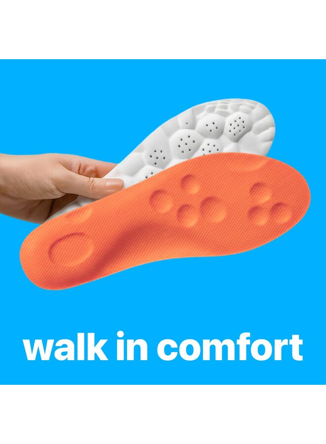 2PCS Pickleball Insoles Pickleball Insoles for Men Women 4D Cloud Arch Support Insoles (Orange 39-40CM) - Image 5