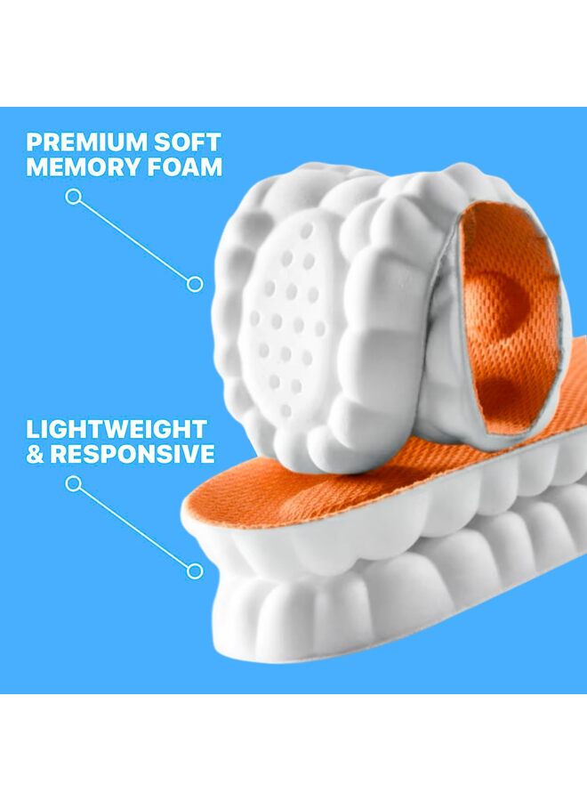 2PCS Pickleball Insoles Pickleball Insoles for Men Women 4D Cloud Arch Support Insoles (Orange 39-40CM) - Image 3