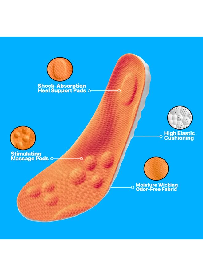 2PCS Pickleball Insoles Pickleball Insoles for Men Women 4D Cloud Arch Support Insoles (Orange 39-40CM) - Image 4