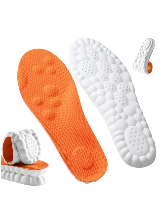 2PCS Pickleball Insoles Pickleball Insoles for Men Women 4D Cloud Arch Support Insoles (Orange 39-40CM) - Image 1