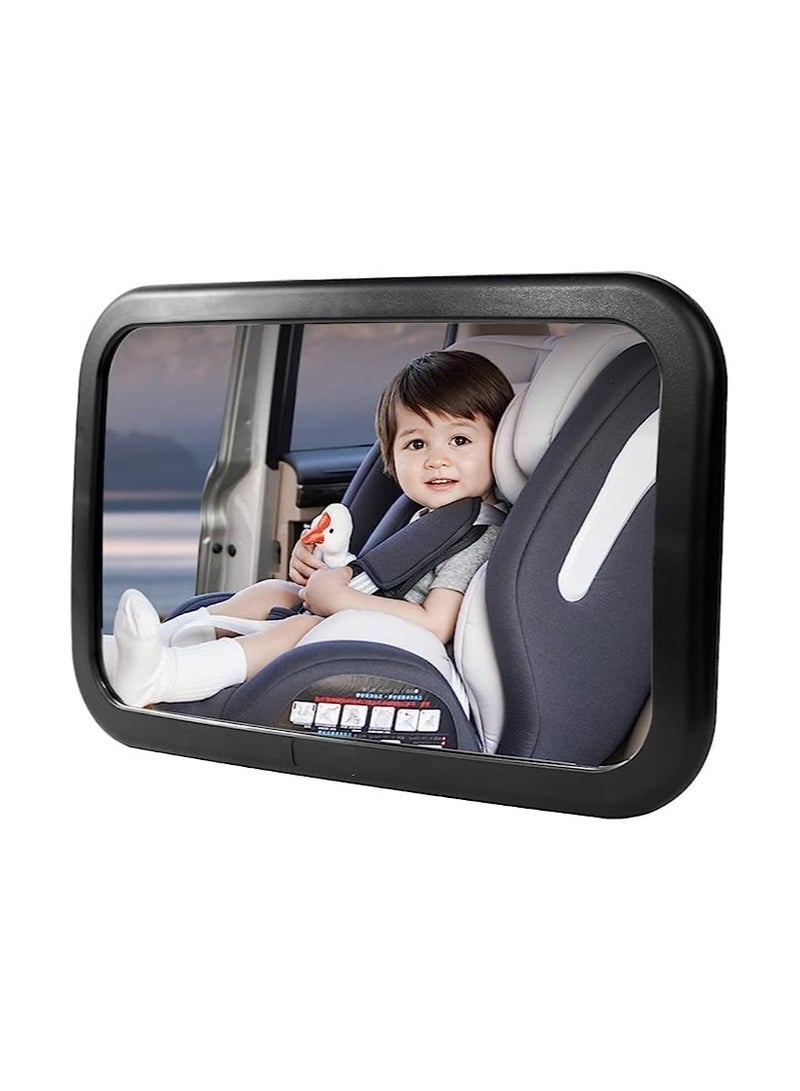 Generic Baby Car Mirror for Car Seat Rear Facing,Large Safety Car Seat Mirror for Rear Facing Infant Child with Wide Crystal Clear View - Shatterproof 360° Adjustable Baby Mirror for Back Seat Rear Facing  - Image 1