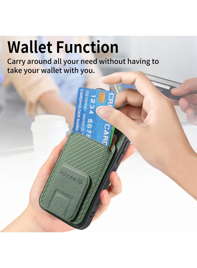 اس-توب حافظة هاتف iPhone 12 من ألياف الكربون مع حامل قابل للطي - Image 4