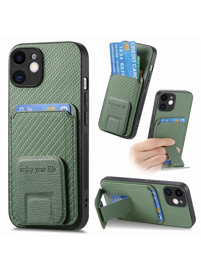 اس-توب حافظة هاتف iPhone 12 من ألياف الكربون مع حامل قابل للطي - Image 1