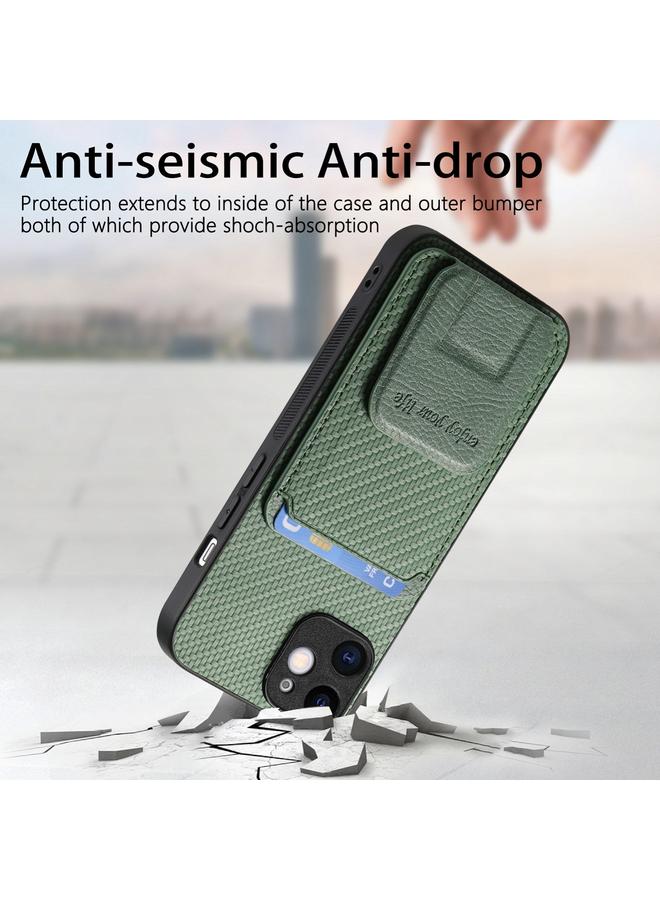 اس-توب حافظة هاتف iPhone 12 من ألياف الكربون مع حامل قابل للطي - Image 3