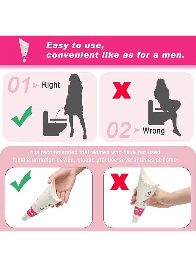 12 قطعة من جهاز التبول المحمول القابل للاستعمال مرة واحدة للنساء، مبولة للنساء، كوب بول للنساء قائم، مبولة للنساء للاستعمال مرة واحدة، قمع بول للنساء، مخاريط بول للسفر والتخييم - Image 5